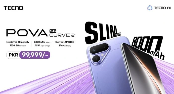 TECNO POVA Curve 2 5G Launches in Pakistan – The World’s Slimmest 8000mAh 5G Phone at PKR 99,999